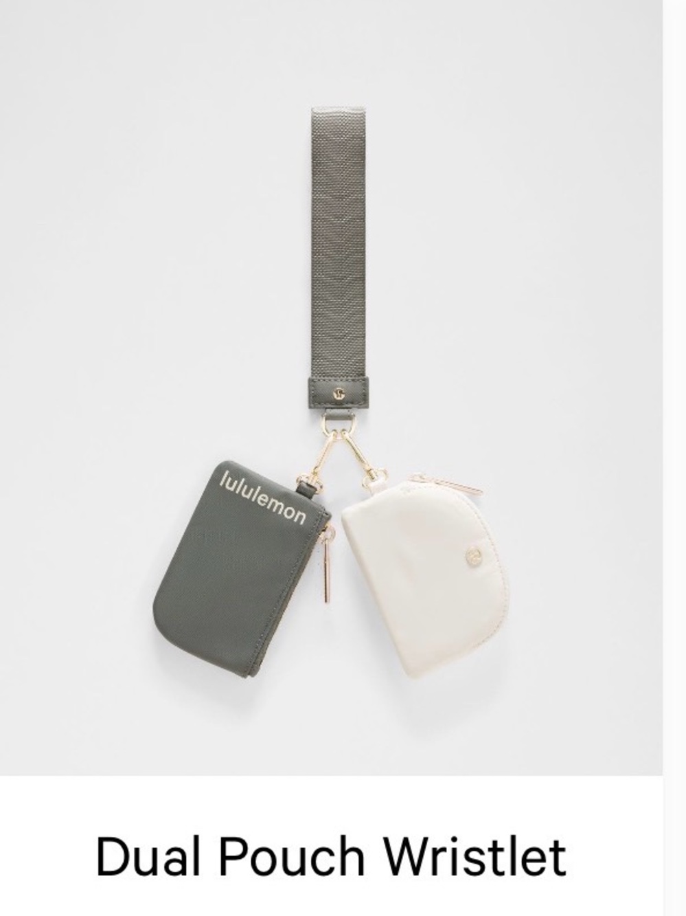 lululemon Dual Pouch Wristlet in Olive & Cream